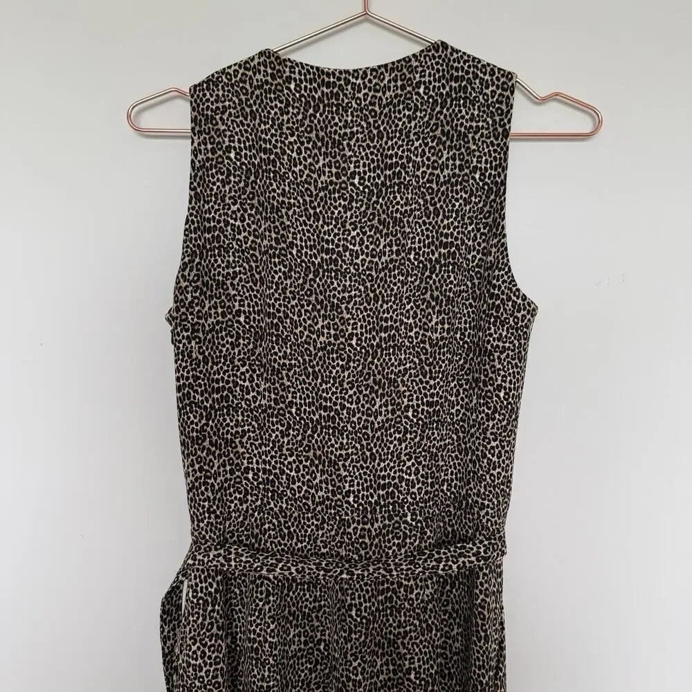 Michael Kors Womens Jumpsuit 0 Animal Print Old Money Preppy Classic Mob Wife